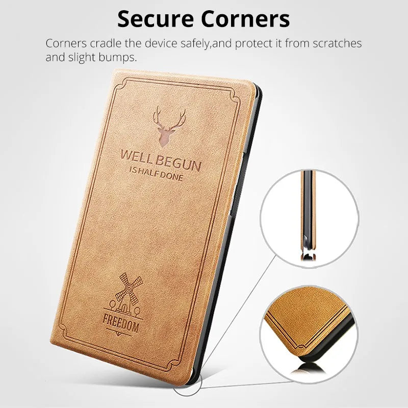 Slim Retro Stand PU Leather Case for Xiaomi Mi Pad 4 / Redmi Pad 5 Pro / Pad 5 / Pad 6
