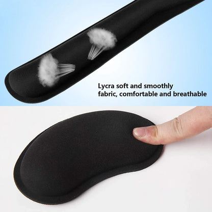 FunDigi Memory Foam Wrist Rest Mouse Pad – Superfine Fibre, Ergonomic, 4 Styles