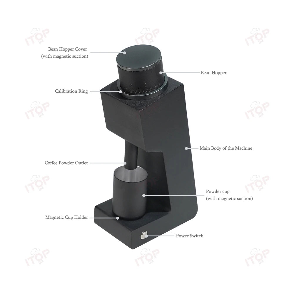 ITOP Electric Coffee Grinder | 64mm Flat Burr | 40 Settings | EU 220V