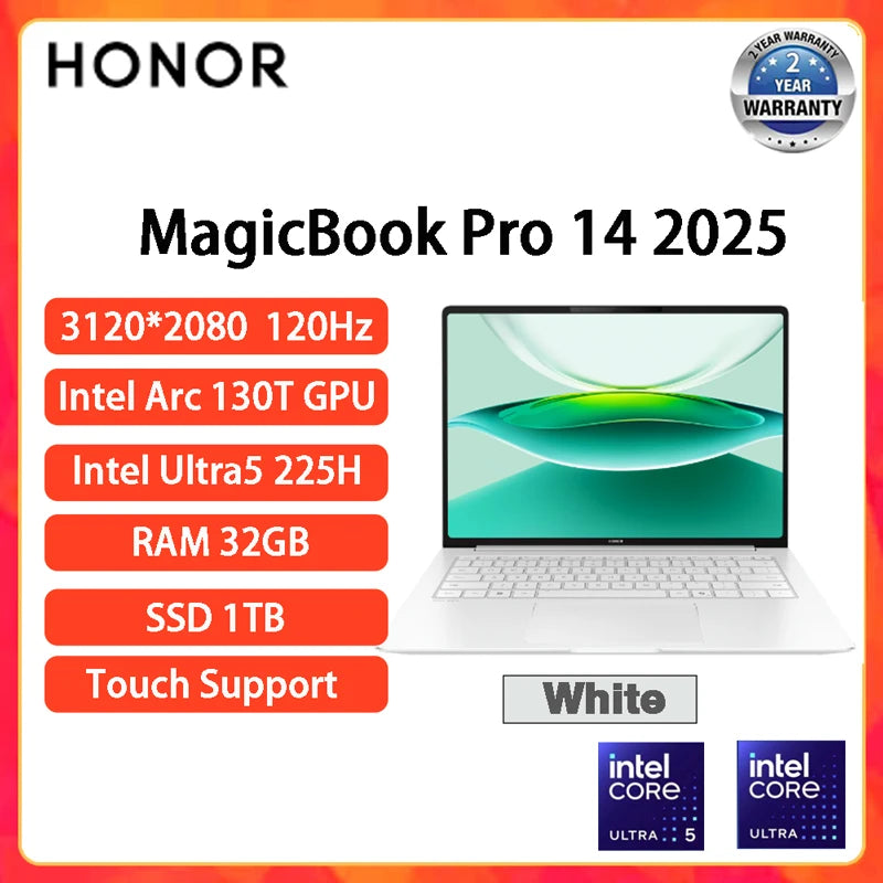 Honor MagicBook Pro 14 – Intel U5-125H, 16/24GB, 3.1K 120Hz, 92Wh Ultrabook