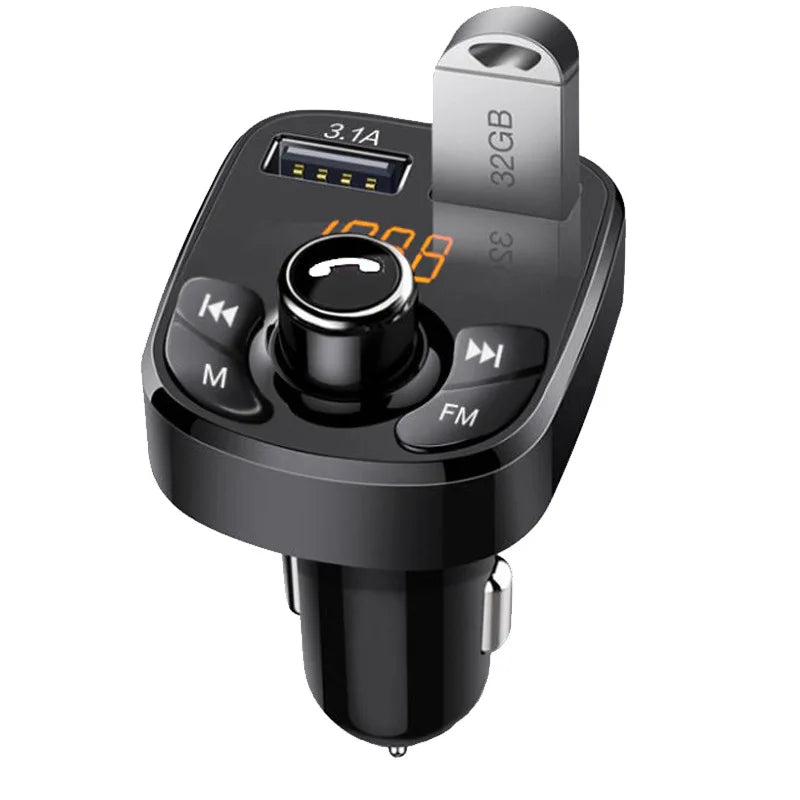 Bluetooth FM Transmitter Car Charger | 3.1A Fast Charging, Wireless Audio, MP3 Player, Dual USB