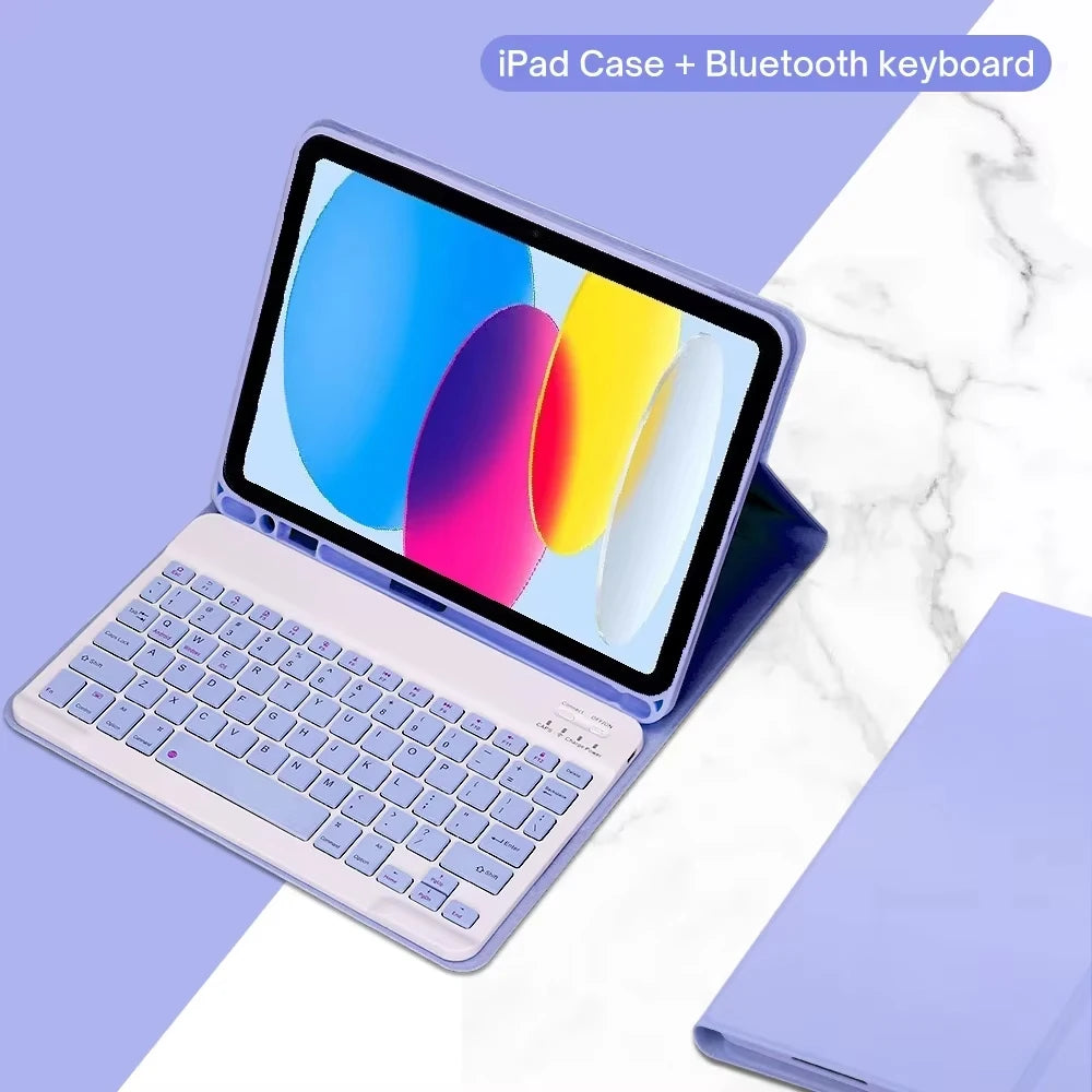 PULUZ Detachable Bluetooth Keyboard Case for iPad 10th Gen 10.9" & iPad 11" A16 2025 – with Pencil Holder
