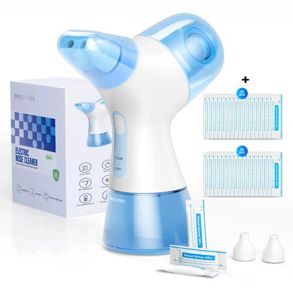 Electric Nasal Rinse Irrigator | 30 Salt Packets | Self-Cleaning | Sinus Relief