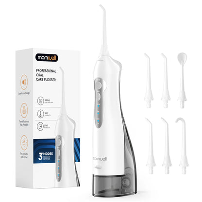 Mornwell D52 Cordless Water Flosser – 4 Jets, 3 Modes, IPX7 Waterproof