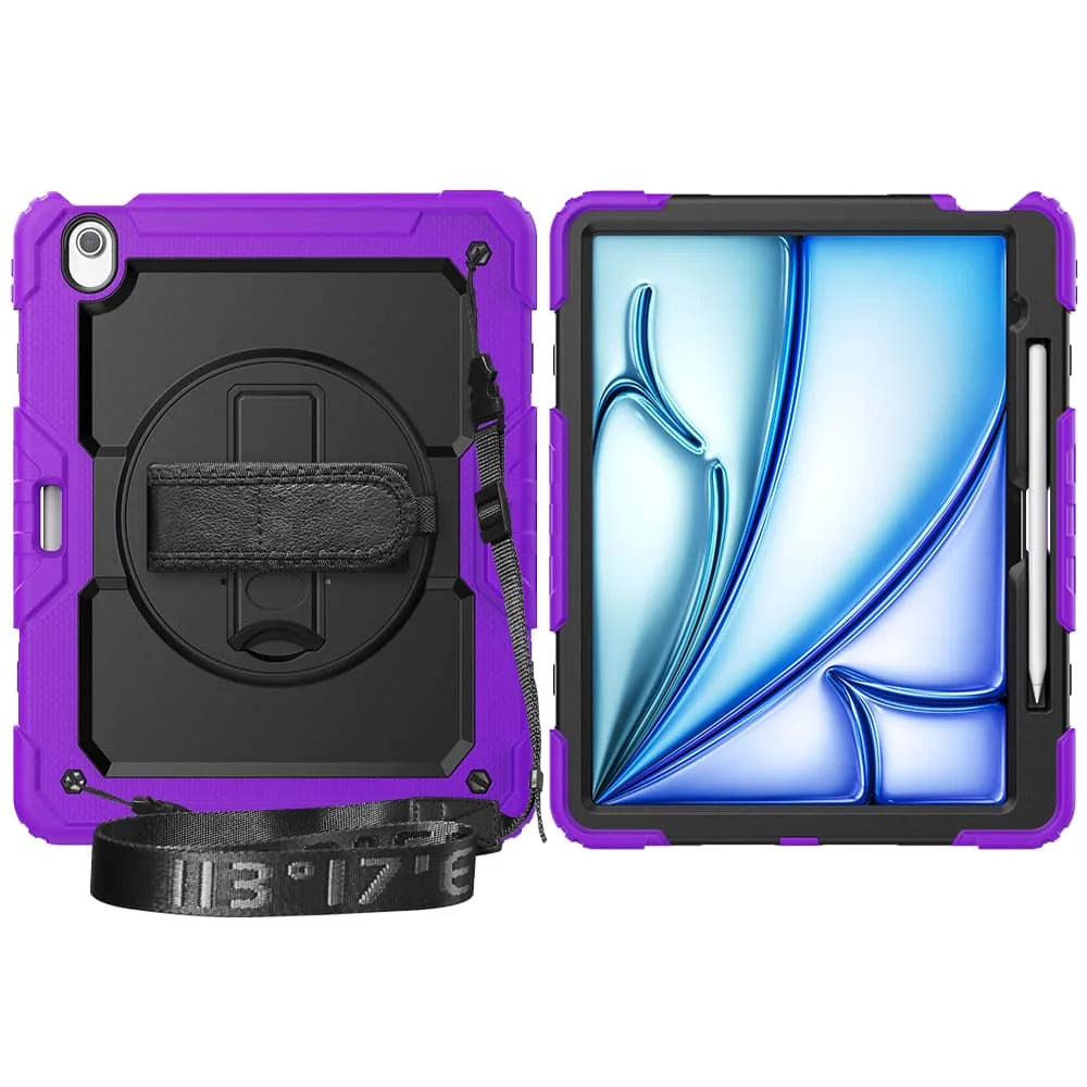 WeFor Heavy Duty iPad Case – Screen Protector, Shoulder Strap & Pencil Holder for iPad 11 A16, Air 11 & Air 13 M3 (2025)