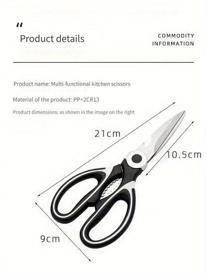 Multifunctional Kitchen Scissors | Stainless Steel Meat, Fish & Food Cutting Shears