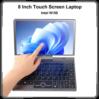 GPD 8" Mini Laptop – Intel N150, 12GB LPDDR5, up to 1TB SSD, Touch Screen, Wi-Fi 6, Windows 11