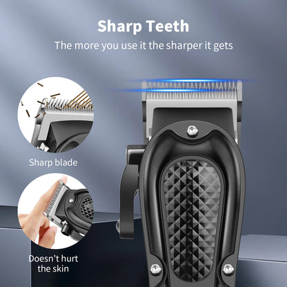 HIENA PRO Cordless Hair Clipper Set | Professional Barber Kit, Electric Foil Shaver & Beard Trimmer Combo