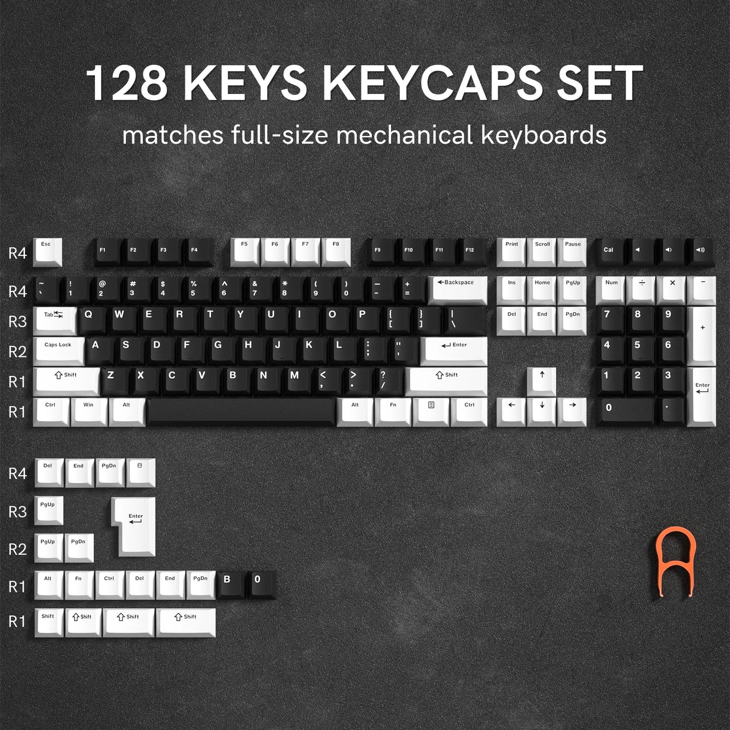 Retro dark red PBT keycap set with 126 double shot cherry profile for mechanical keyboards, featuring keycaps with a sleek, durable design.