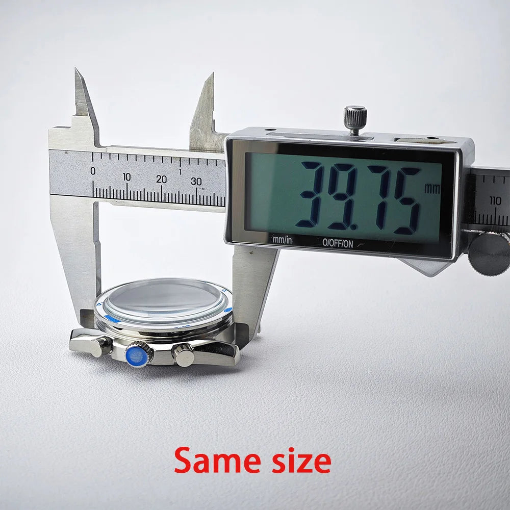 39.7mm Men's Watch Case for VK63 Movement – Metal Case with 20mm Strap Fit & Watch Box