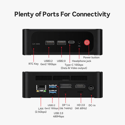 Beelink SER5 Max Mini PC – AMD Ryzen 7 6800U/7735HS, DDR5, WiFi 6, 2.5G LAN
