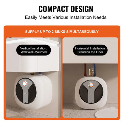 SucceBuy Electric Mini-Tank Water Heater 1440W – Hot Water Storage, LED, Wall/Floor Mount