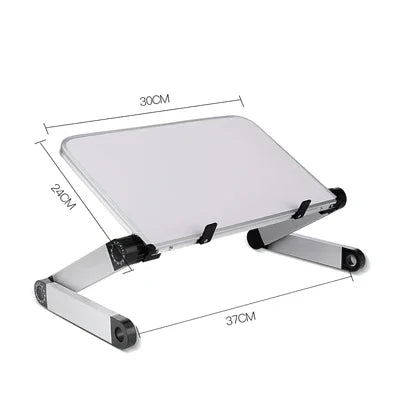 Adjustable Folding Laptop Desk for Bed – Portable Notebook Stand with Cooling Fan