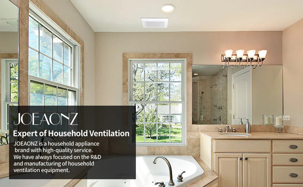 Bathroom Exhaust Fan with LED Light 110 CFM – 3 Color Temps, 1000LM, Ultra Quiet 2.5 Sones
