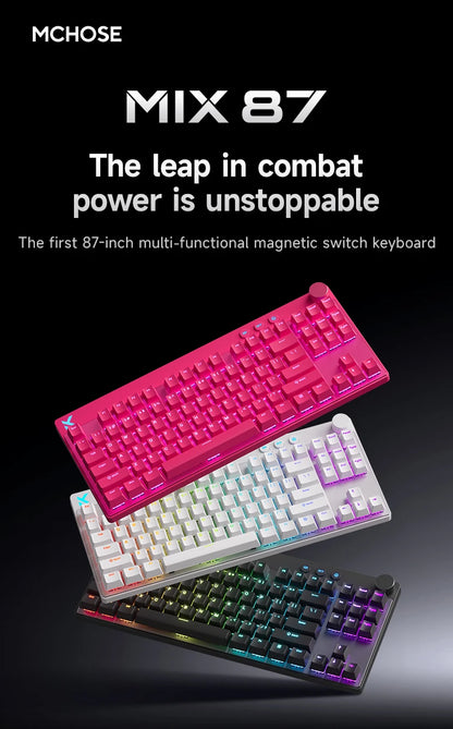 MCHOSE MIX87 Magnetic Axis Gaming Keyboard | 87 Keys | 8K Hz | 0.08ms | RGB | Hot-Swap | Wired