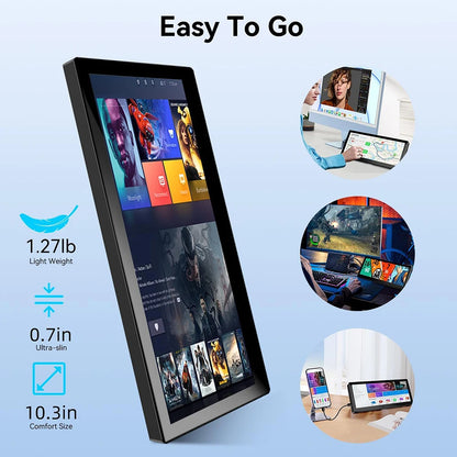 10.3" Long Strip LCD Touch Monitor – 1920x720 Secondary Display for CPU/GPU Temp, AIDA64