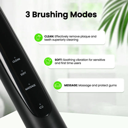 Fairywill T2233 Electric Toothbrush – Sonic Rotation, 4 Heads, 3 Modes, Rechargeable