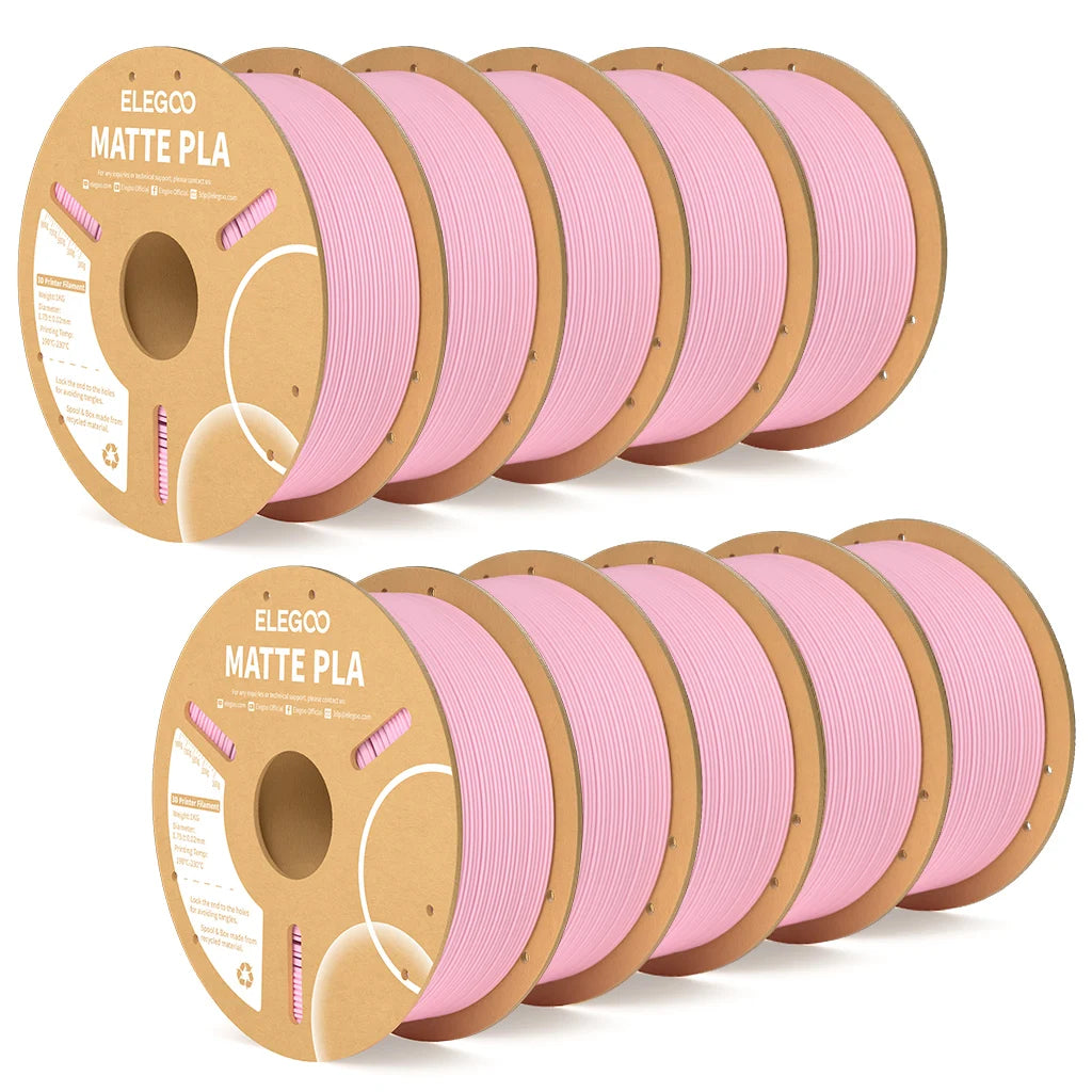 ELEGOO Matte PLA Filament 1.75mm 1KG – +/-0.02mm Accuracy, Cardboard Spool