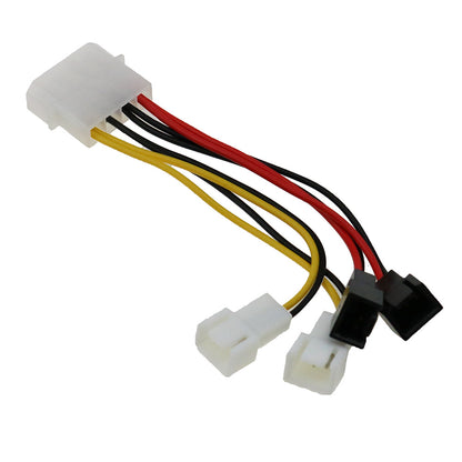 2pc 4-Pin Molex to 3-Pin Fan Power Adapter Cable — 12V CPU & PC Case Fan