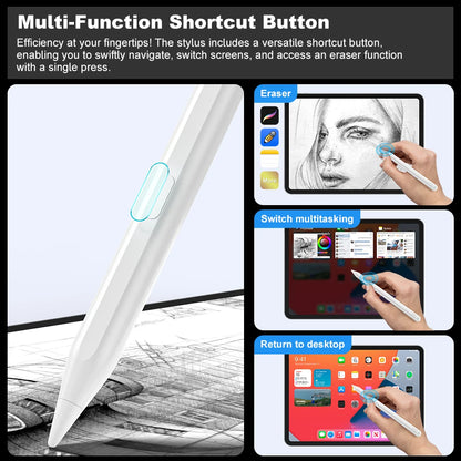 iPad Stylus Pen – Wireless Charging, Palm Rejection, Tilt Sensitivity for iPad Pro, Air, Mini
