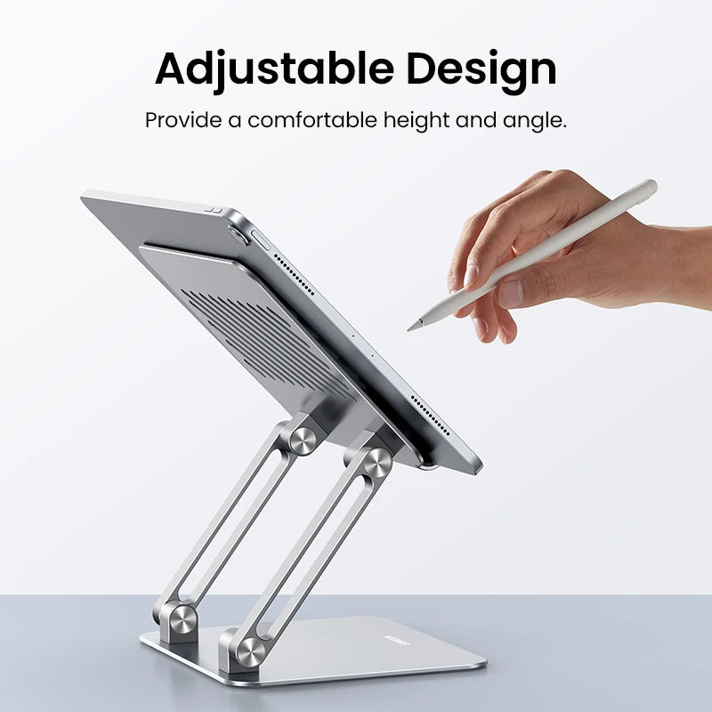 UGREEN LP134 Aluminum Tablet & Phone Stand – Adjustable Desk Holder for iPad, iPhone, Xiaomi & Laptops