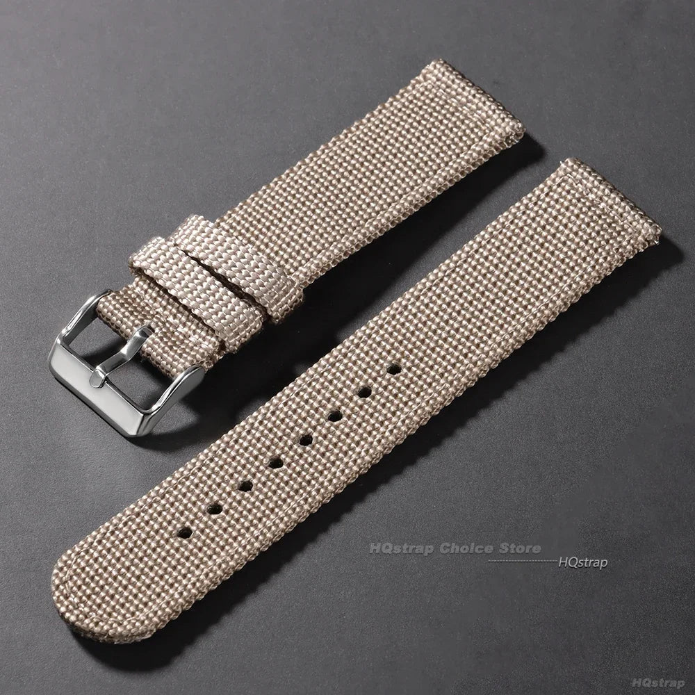 Quick Release Canvas Nylon Watch Strap 18–24mm – Men & Women Replacement Watchband