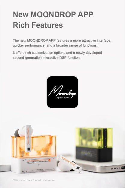 MOONDROP Space Travel 2 TWS Earbuds – HiFi ANC, Bluetooth 6.0, Low-Latency Game Mode, SBC/AAC