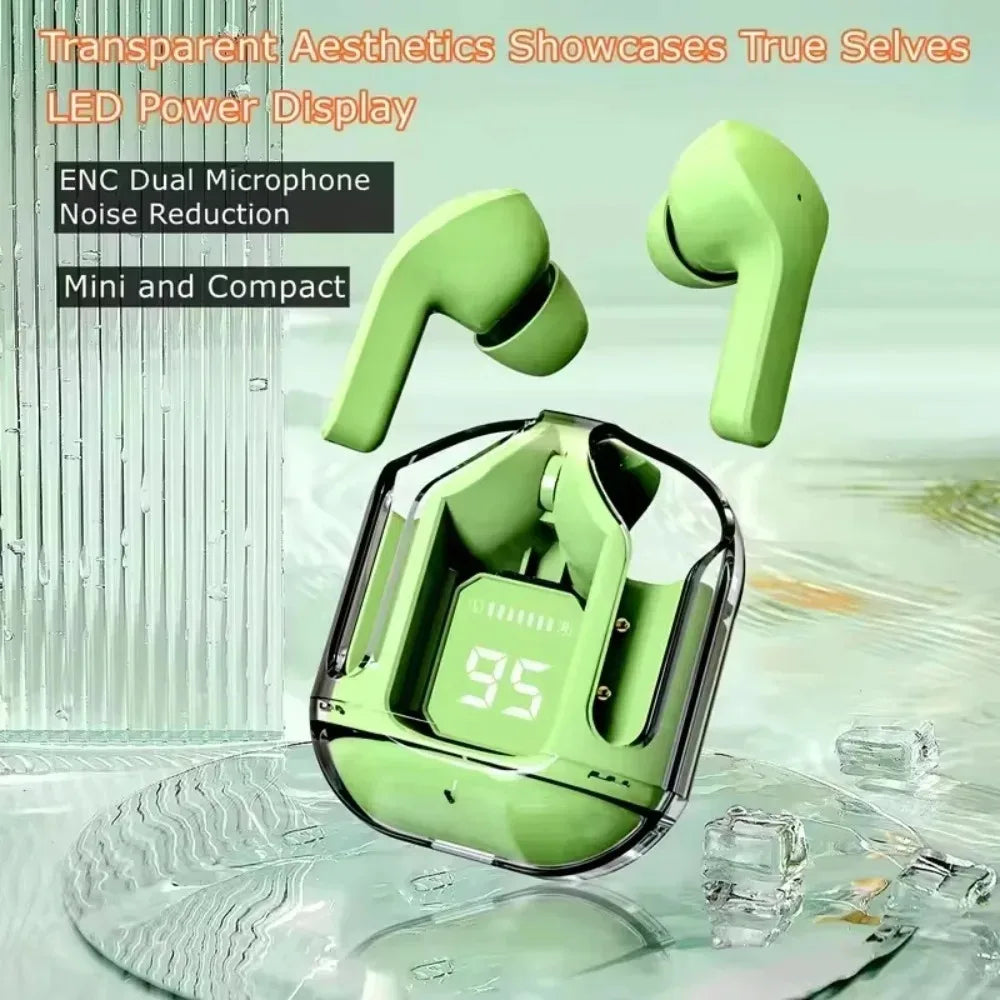 AEDG Air 31 Transparent Crystal TWS Wireless Earbuds – ENC Noise Cancelling, Gaming Mode, Dual Driver