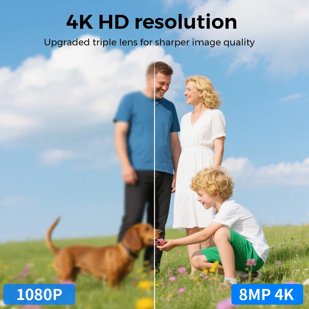 8MP 4K Dual Lens WiFi Security Camera – Night Vision, AI Detection