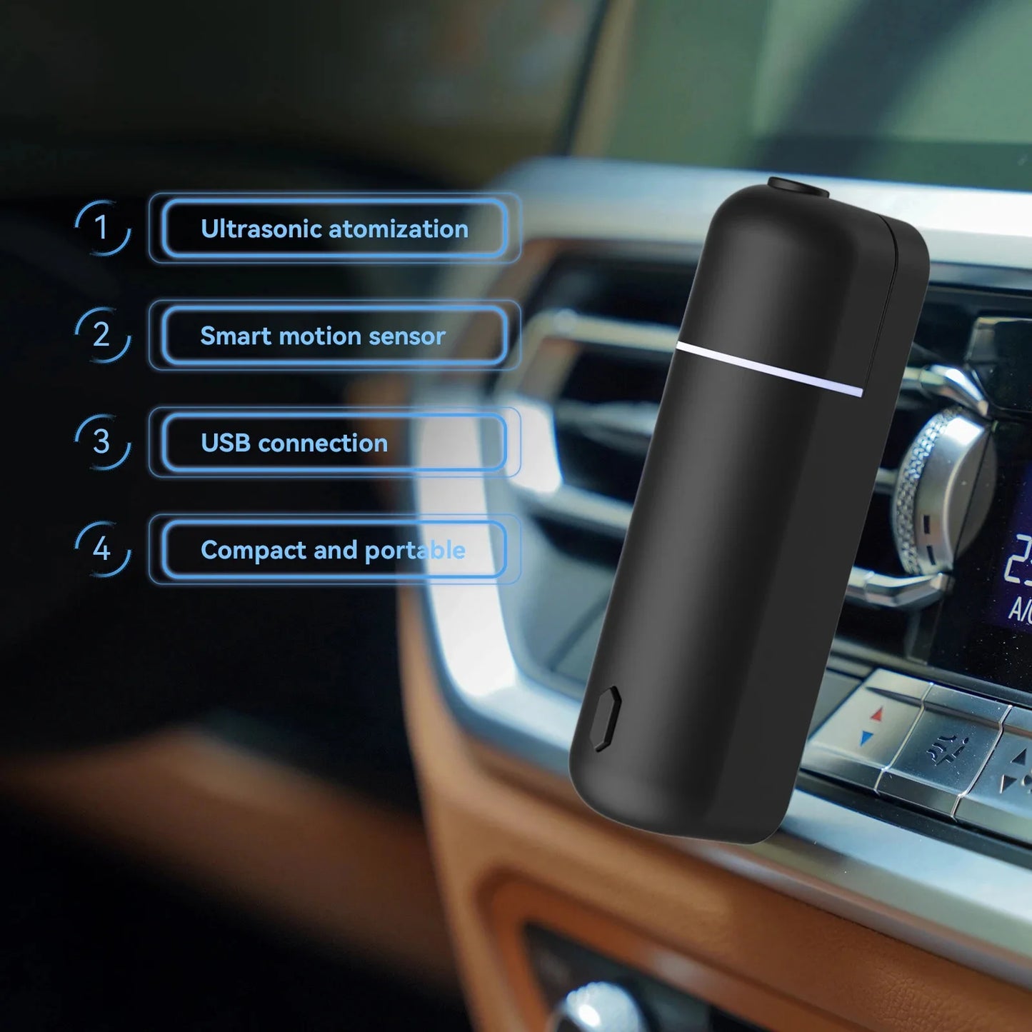 Electric Car Air Freshener & Aroma Diffuser – Essential Oil Fragrance for Cars