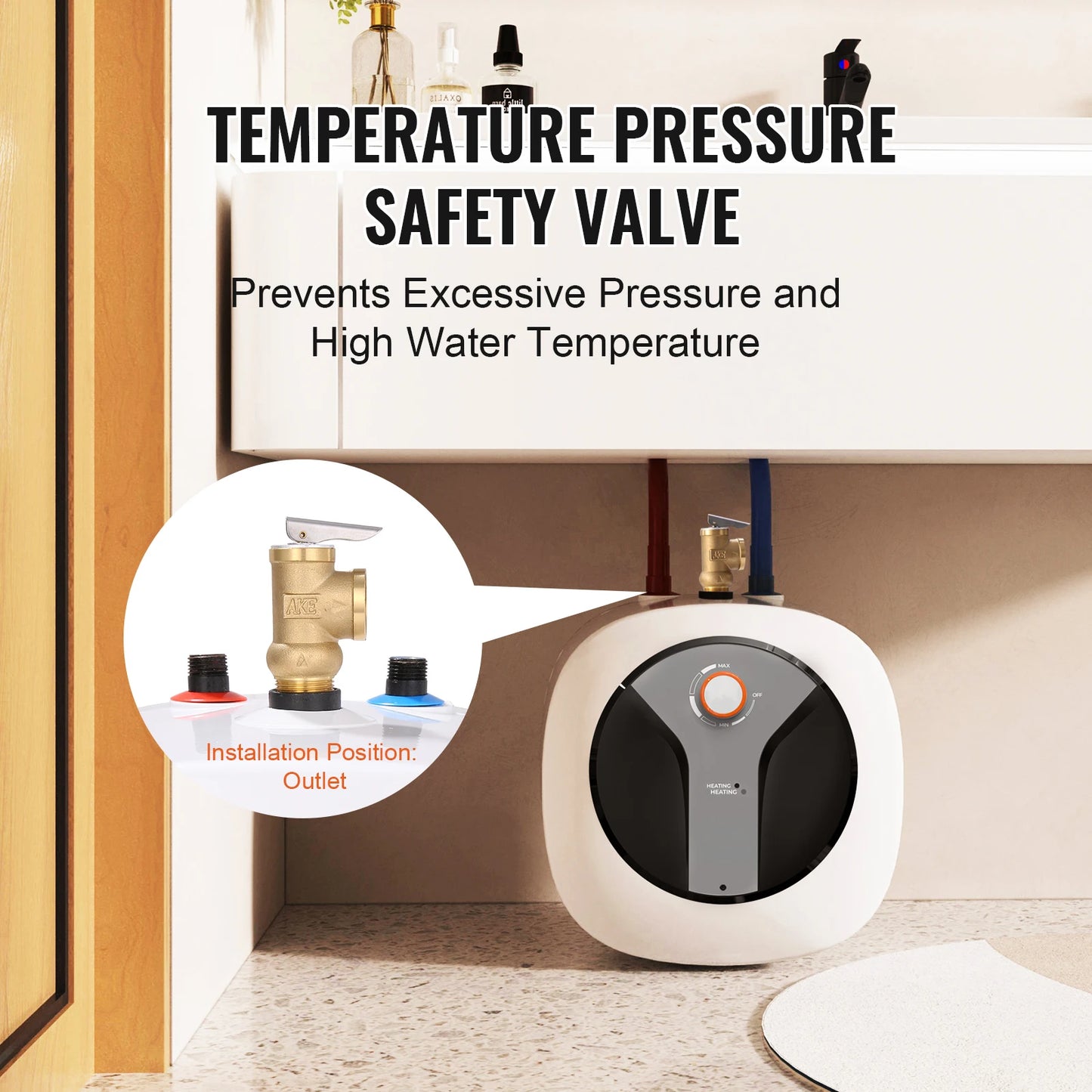 SucceBuy Electric Mini-Tank Water Heater 1440W | 2.5 / 4 / 8 Gal | Wall Mounted