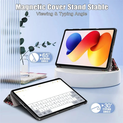 Fashion Print Magnetic Smart Stand PU Leather Case for Xiaomi Poco Pad M1 12.1" 2025