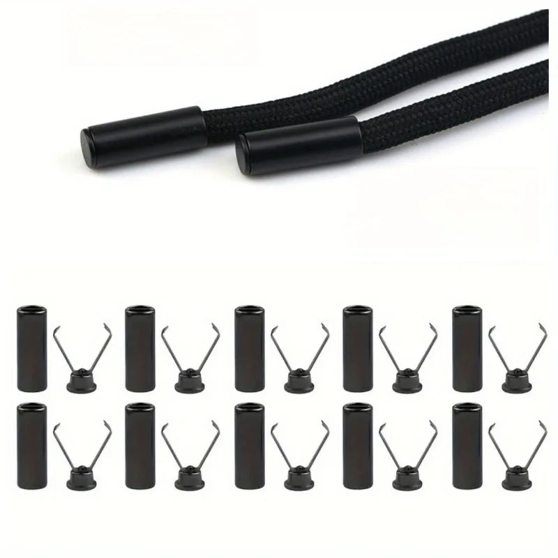 Heavy Duty Metal Cord Locks 10-Pack | Adjustable Clips for Shoelaces, Bags & Hoodies