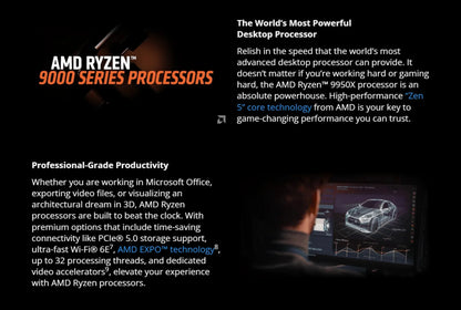 AMD Ryzen 9 9950X3D – 16-Core, 5.7GHz, 128MB Cache, AM5 Gaming CPU (No Fan)