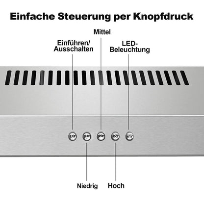 TopStrong 60cm Under-Cabinet Extractor Hood | LED | Recirculating | White or Black | EU