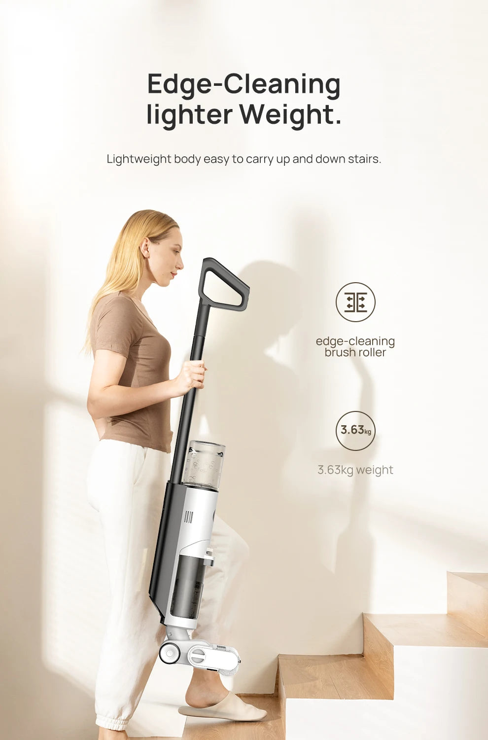 JONR ED12 Wet & Dry Smart Vacuum Mop – Wireless Floor Cleaner 200W