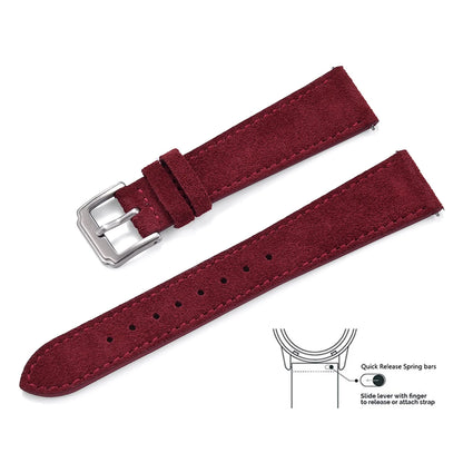 Vintage Suede Leather Watch Band – Quick Release 18/19/20/22mm for Men & Women