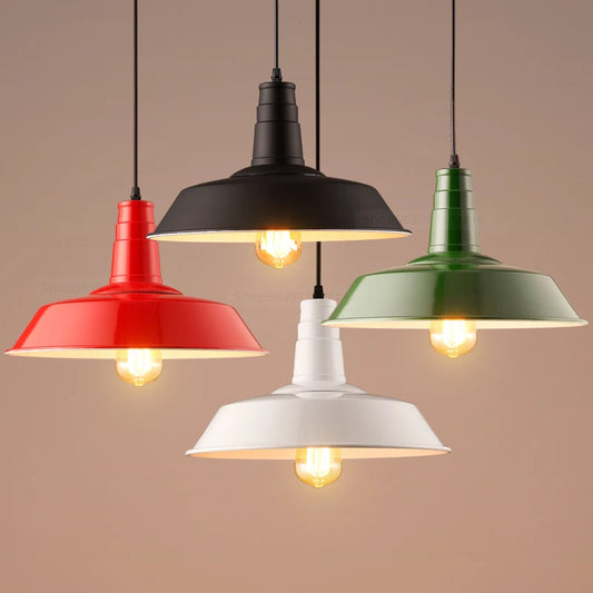 Nordic Industrial Retro Pendant Light – E27 Vintage Loft Bar Cafe Lamp