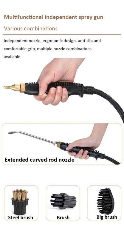 2500W Steam Cleaner 1200ml – High Temperature Pressure Washer for AC, Kitchen Hood & Car 220V