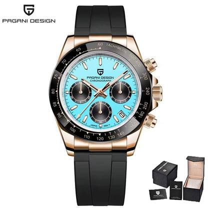 PAGANI DESIGN Men's Luxury Chronograph Watch – 100M Waterproof, Quartz Sport Wristwatch, Gift