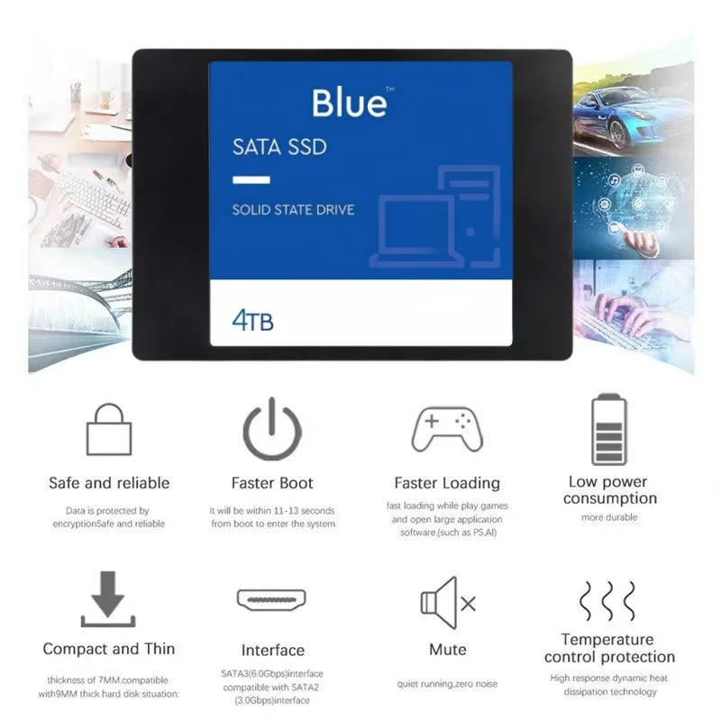 2.5" SATA3 Internal SSD – 60GB to 4TB | TLC NAND for Laptop, Desktop & Server
