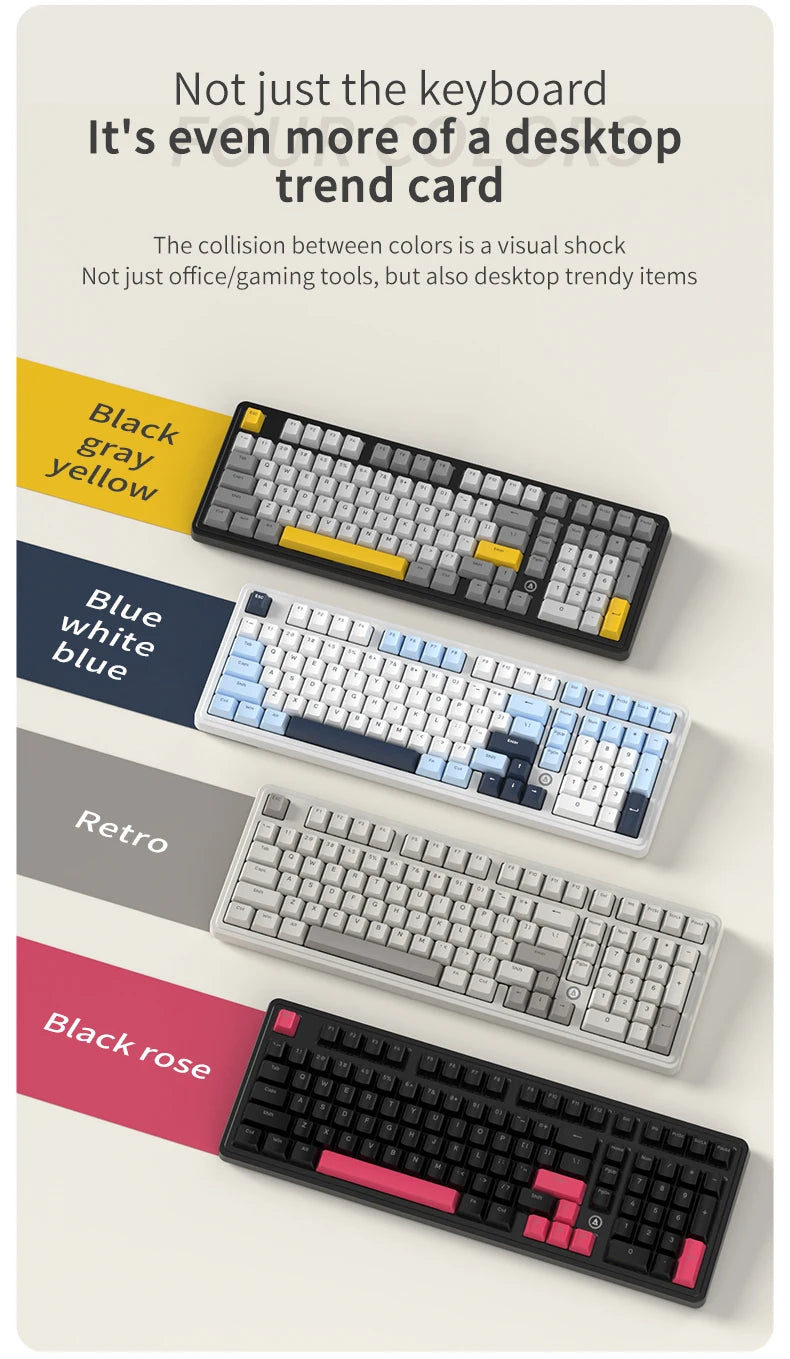 AJAZZ AK980 Mechanical Keyboard – 98-Key, Wired, Hot-Swap, Gasket Mount, RGB, CE/RoHS
