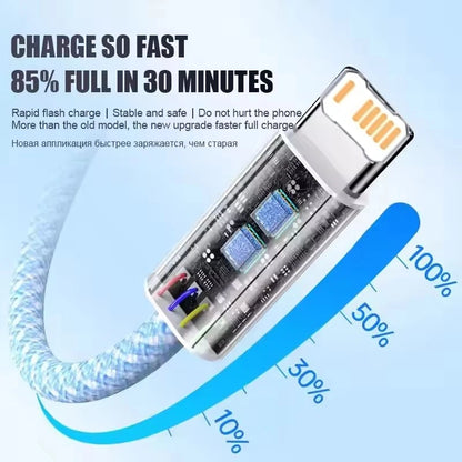 35W Braided USB-C to Lightning Fast Charge Cable for iPhone – 1m / 2m