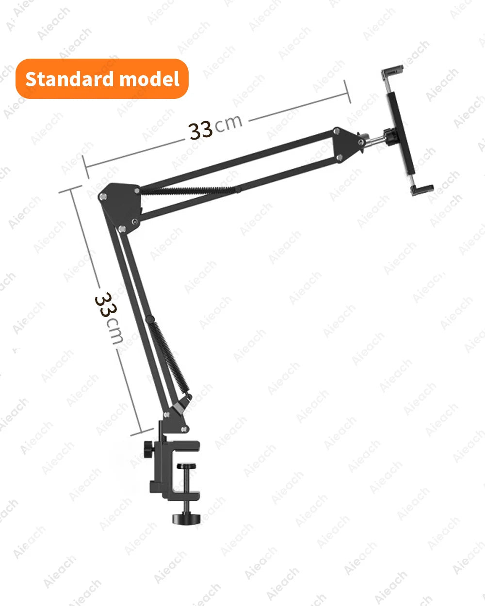 AIEACH 360° Rotating Bed Tablet Stand – 90cm Metal Arm, Fits 4.7–12.9" Phones & Tablets