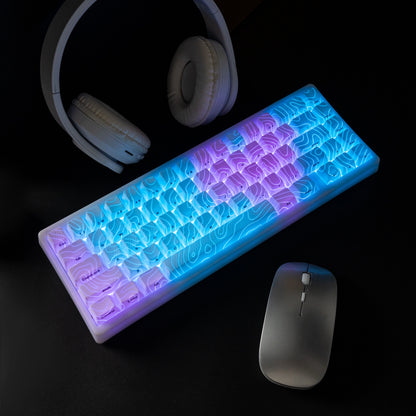 XVX Topographic Keycaps 118 Keys – OEM Profile, Shine-Through, IMD-Tech, Side Print