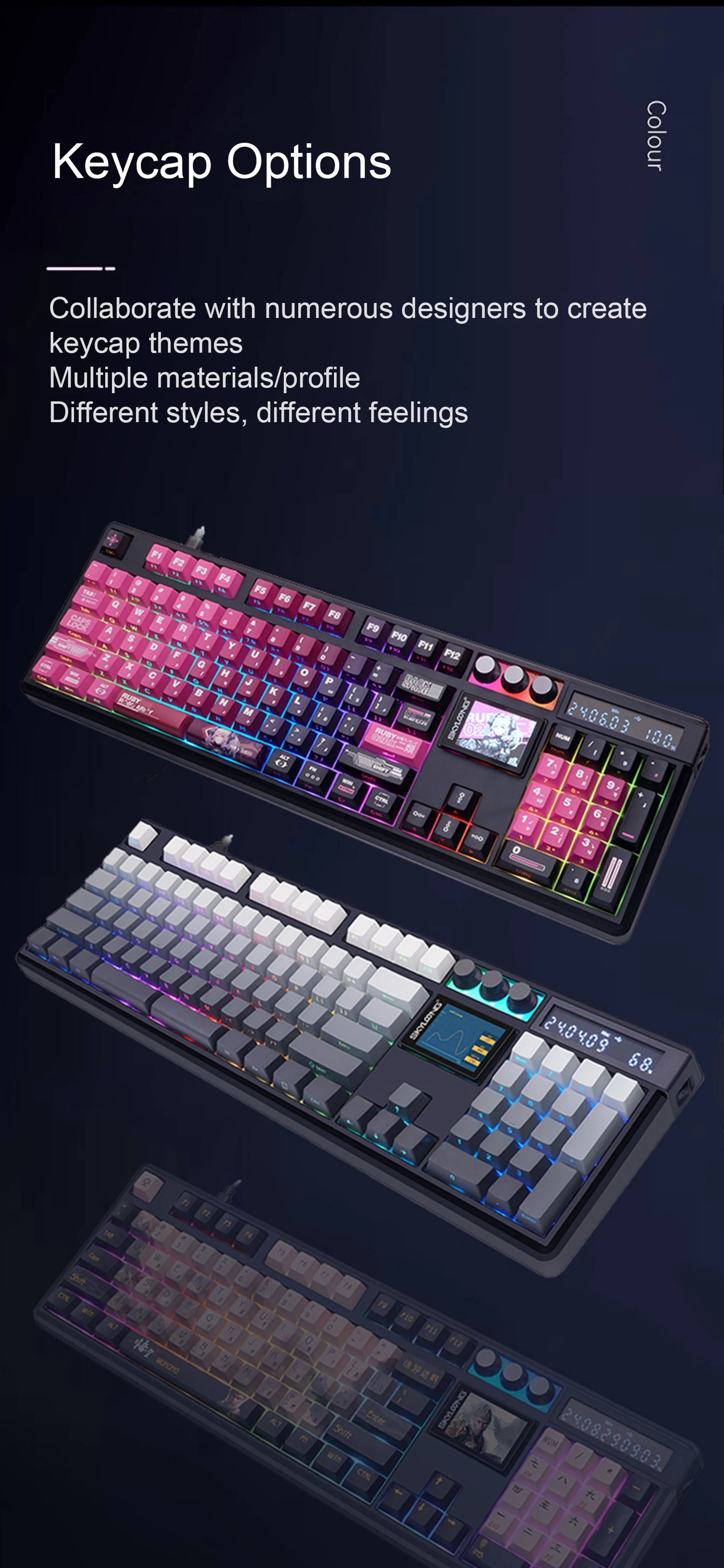 SKYLOONG GK104 Pro Full-Size Wireless Mechanical Keyboard – 104 Key, Hot-Swap, RGB, Macro Knob