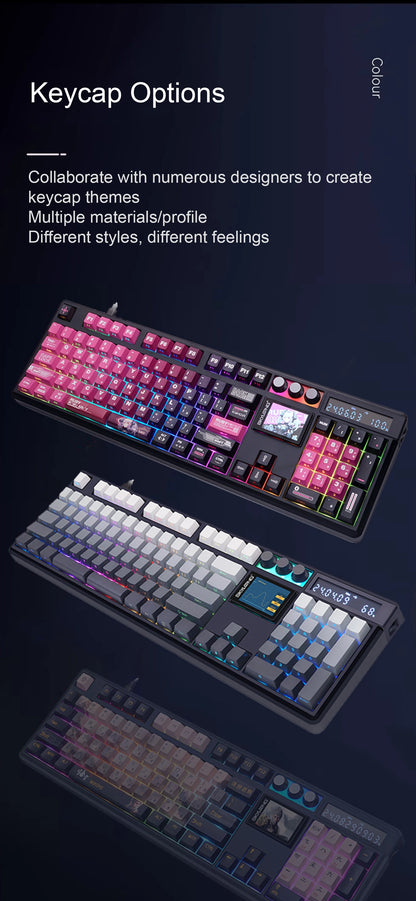 SKYLOONG GK104 Pro Full-Size Wireless Mechanical Keyboard – 104 Key, Hot-Swap, RGB, Macro Knob