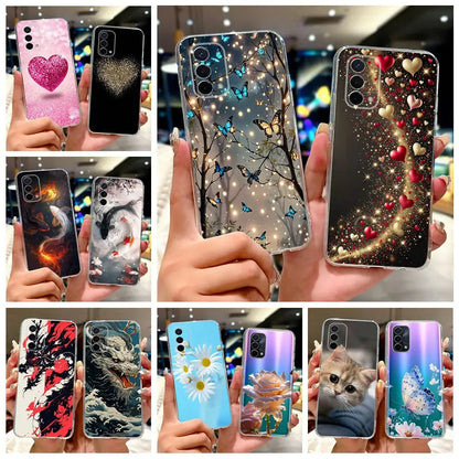 Luxury Painted Soft Silicone Case for Oppo A74 5G – Shockproof Back Cover