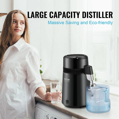 SucceBuy Water Distiller 4L | 750W Countertop Pure Water Purifier