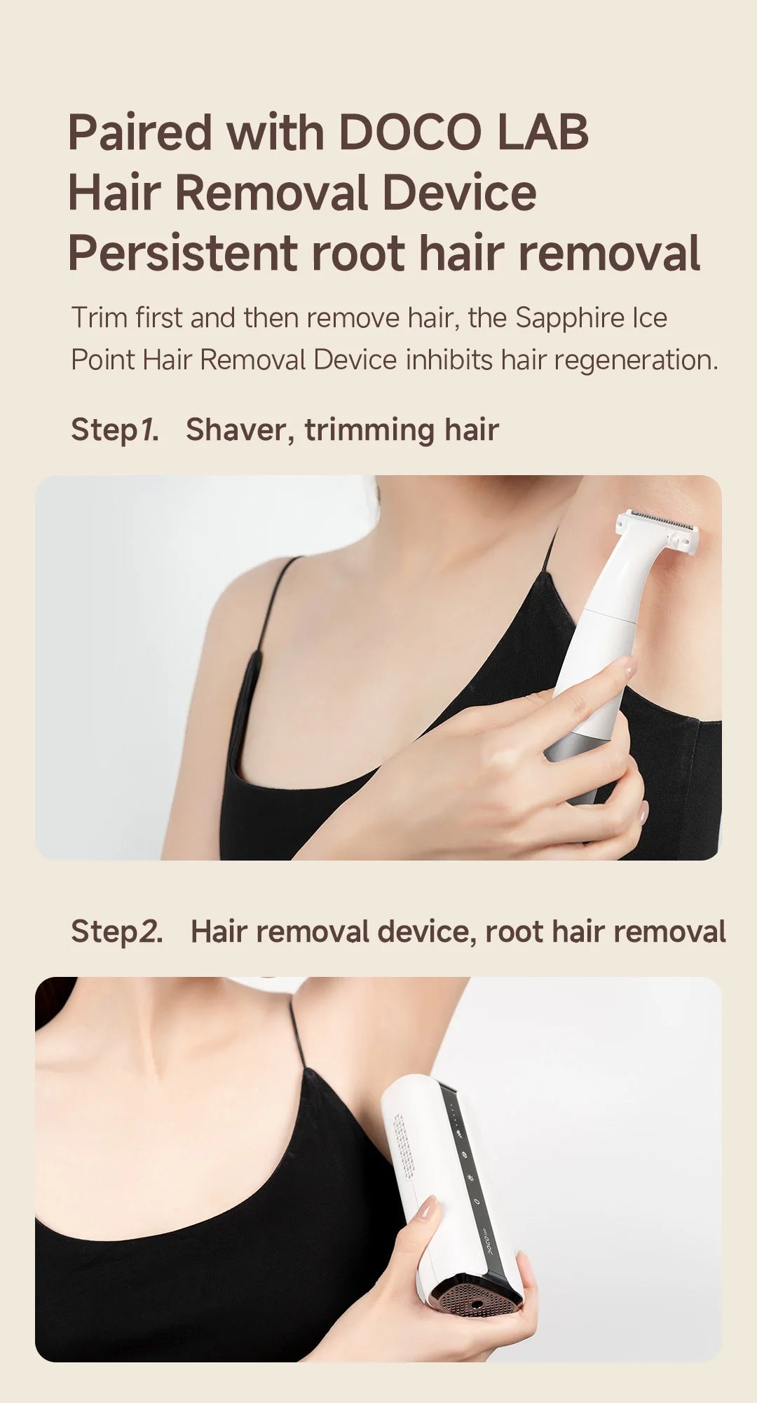 DOCO LAB 4-in-1 Electric Epilator & Hair Removal Trimmer – Cordless, Painless, Body & Bikini, Gift for Men & Women